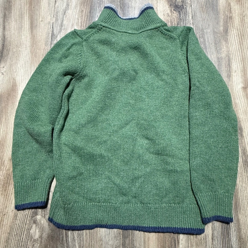 Mini Boden Quarter Zip Sweater Green Knit Preppy Coastal - Picture 2 of 5